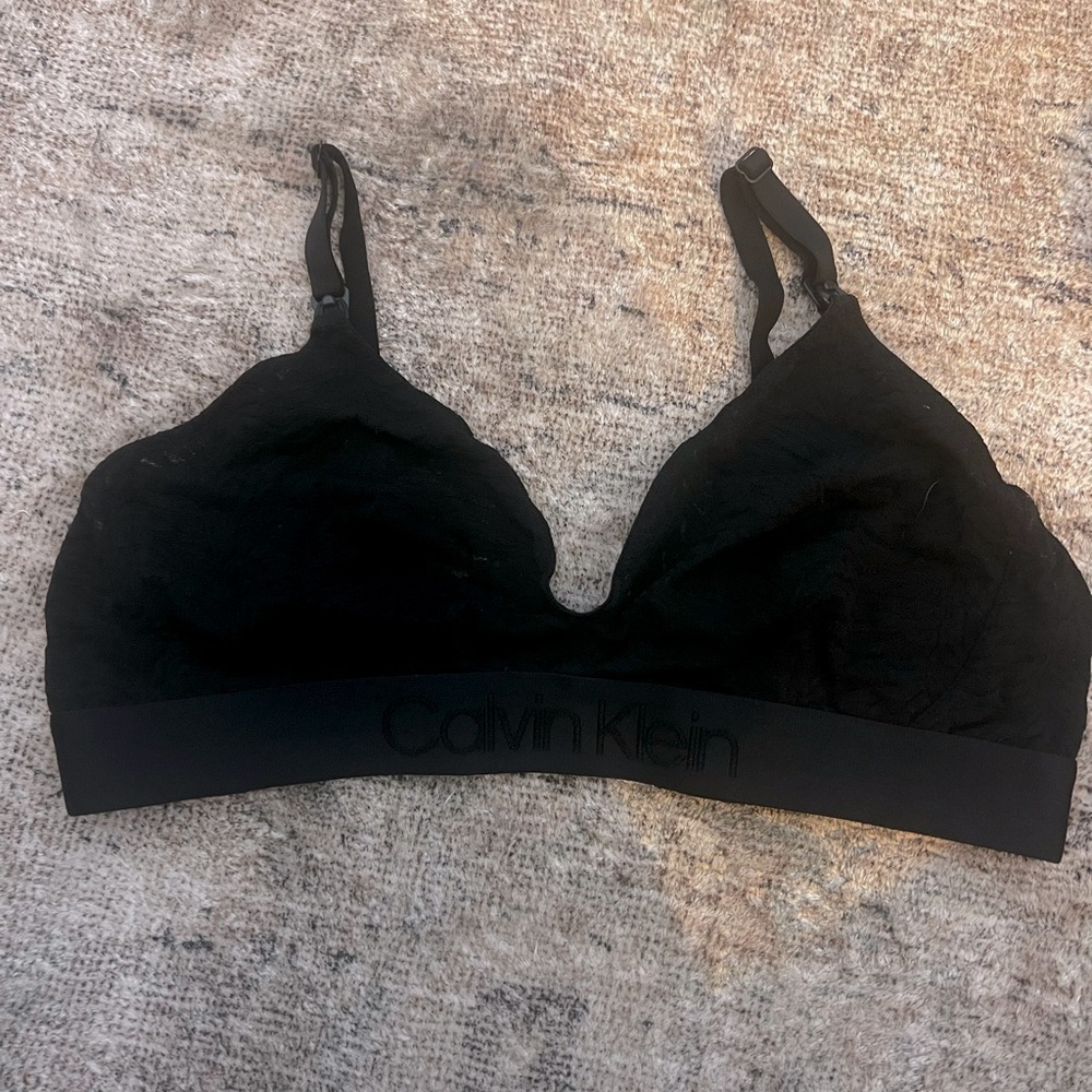 Calvin Klein Black Lace Nursing Bralette